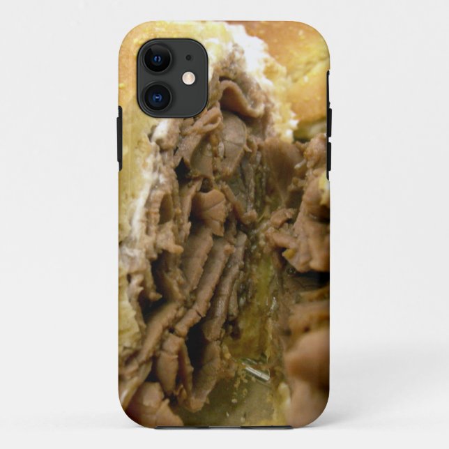 Capa Para iPhone 11 Sanduíche de carne assada com queijo de cabra crem (Verso)