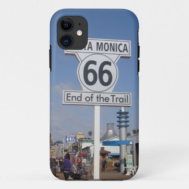 Capa Para iPhone 11 Santa Monica, Califórnia - RT 66 (Verso)