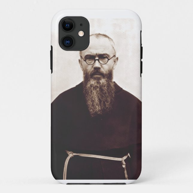 Capa Para iPhone 11 São Maximiliano Kolbe Mártir da Caridade (Verso)