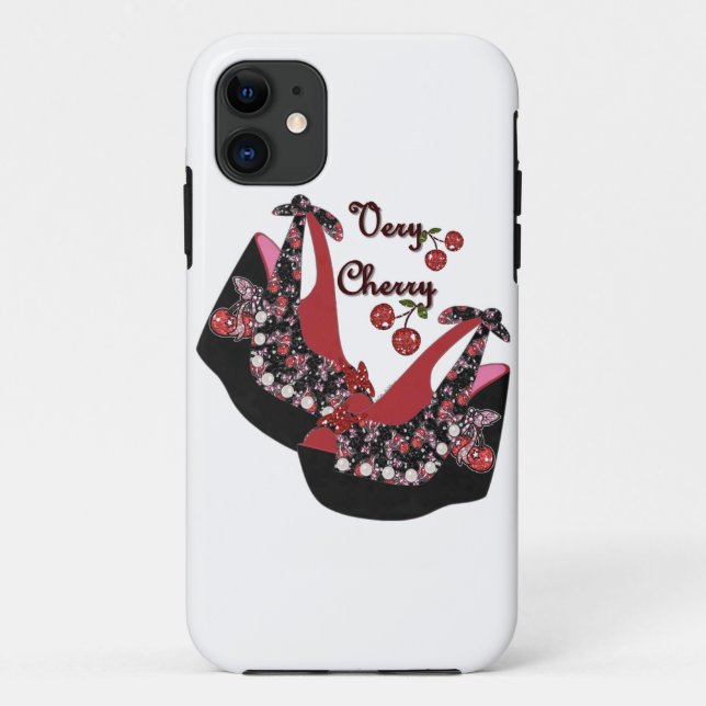 Capa Para iPhone 11 Sapatos RAB Rockabilly Muito Cereja (Verso)