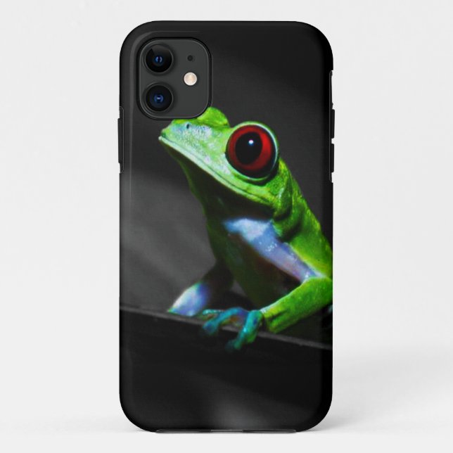 Capa Para iPhone 11 Sapo de árvore Eyed vermelho III (Verso)