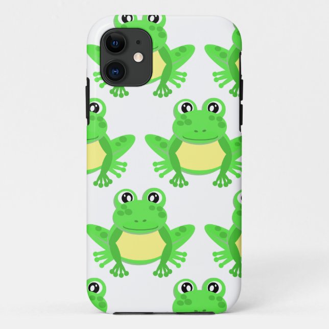 Capa Para iPhone 11 Sapo de Cartoons Verdes Bonitos Kawaii (Verso)