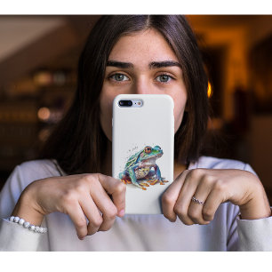 Capa Para iPhone 11 Sapo em Aquarela com Tons Preciosos