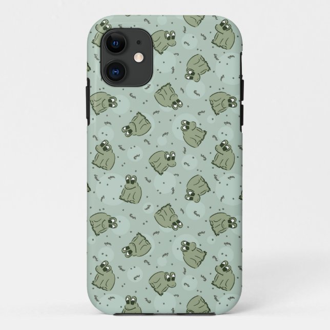 Capa Para iPhone 11 Sapos de Sage Bubble - o padrão verde de crianças. (Verso)