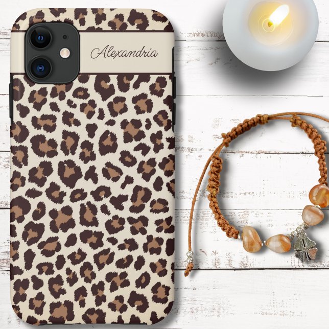 Capa Para iPhone 11 Sassy Cheetah Impressão Monograma (Criador carregado)