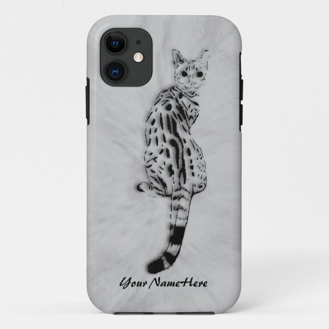 Capa Para iPhone 11 Savannah Cat Personal iPhone 5 Case (Verso)