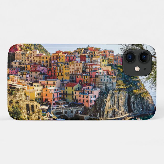 Capa Para iPhone 11 Scenic Village, Cinque Terre, Liguria, Itália (Verso (horizontal))
