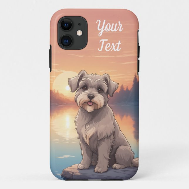 Capa Para iPhone 11 Schnauzer por Lago (Verso)