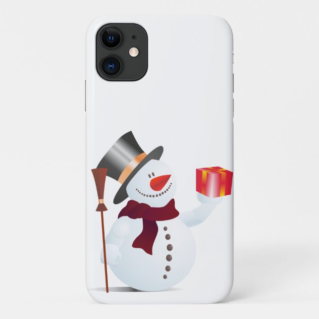 Capa Para iPhone 11 Schneemann / Boneco de neve para o Natal (Verso)