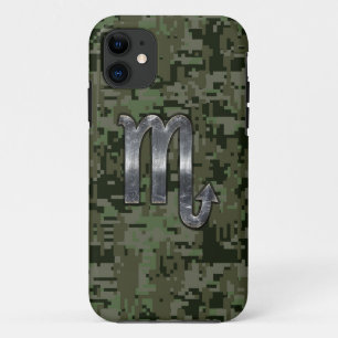 Capa Para iPhone 11 Scorpio Zodiac Símbolo Olive Green Digital Camo