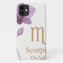Capa Para iPhone 11 Scorpio Zodiac Sinal com Orquídeas Flores iPhone C