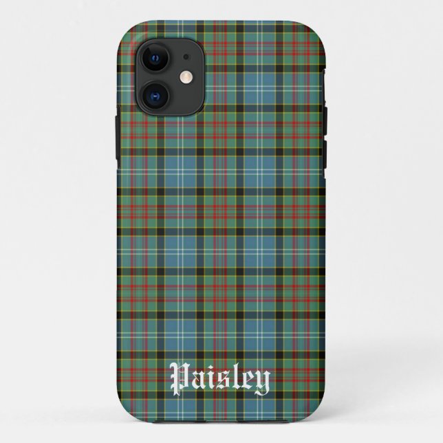 Capa Para iPhone 11 Scotland Paisley District Tartan Personalizado (Verso)
