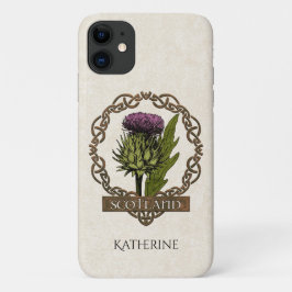 Capa Para iPhone 11 Scotland Scottish Thistle Celtic Knots Name