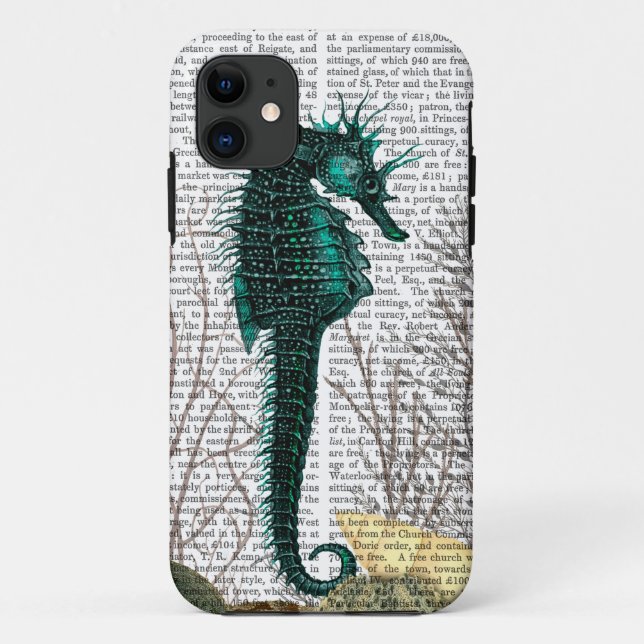 Capa Para iPhone 11 SeaHorse e Sea Urchins 2 (Verso)