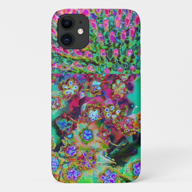 Capa Para iPhone 11 Sedum Roxo Groovy Abstrato Psicodélico (Verso)