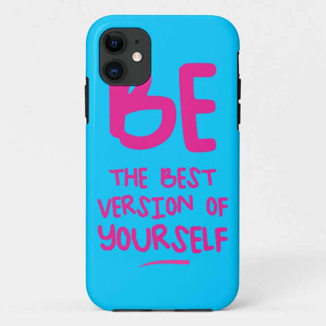 Capa Para iPhone 11 SEJA A MELHOR VERSÃO DE SI MESMO, azul (Verso)