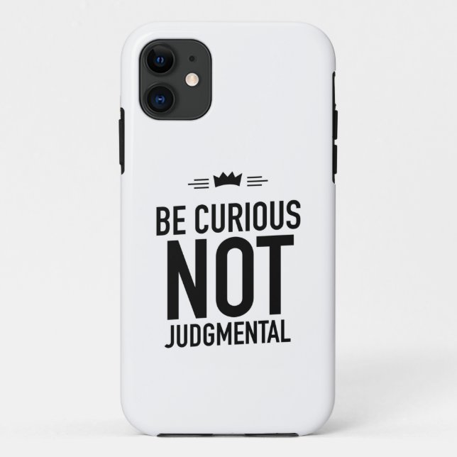 Capa Para iPhone 11 Seja curioso e negro (Verso)