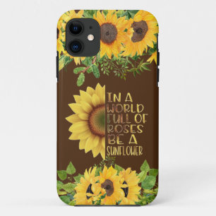 Capa Para iPhone 11 Seja uma citação de girassol