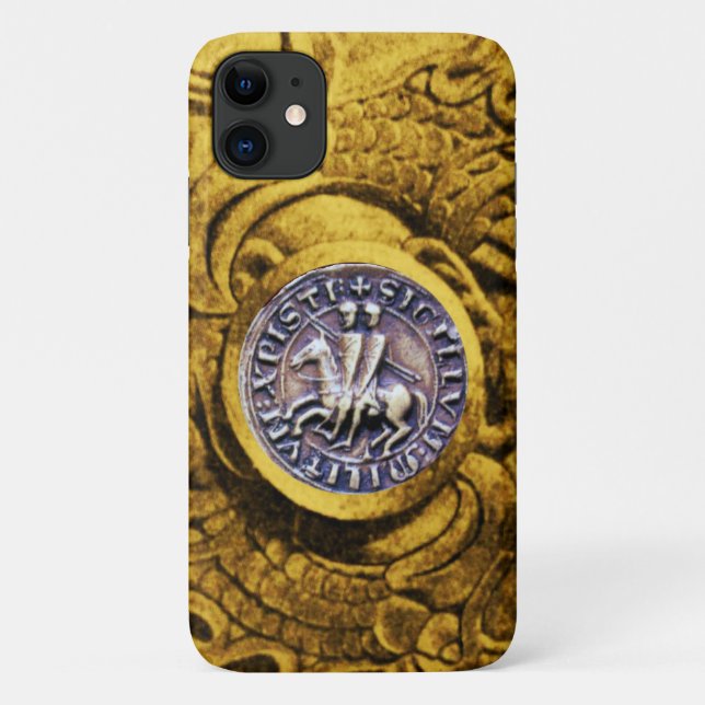 Capa Para iPhone 11 SELO DO MODELO KNIGHTS - amarelo (Verso)
