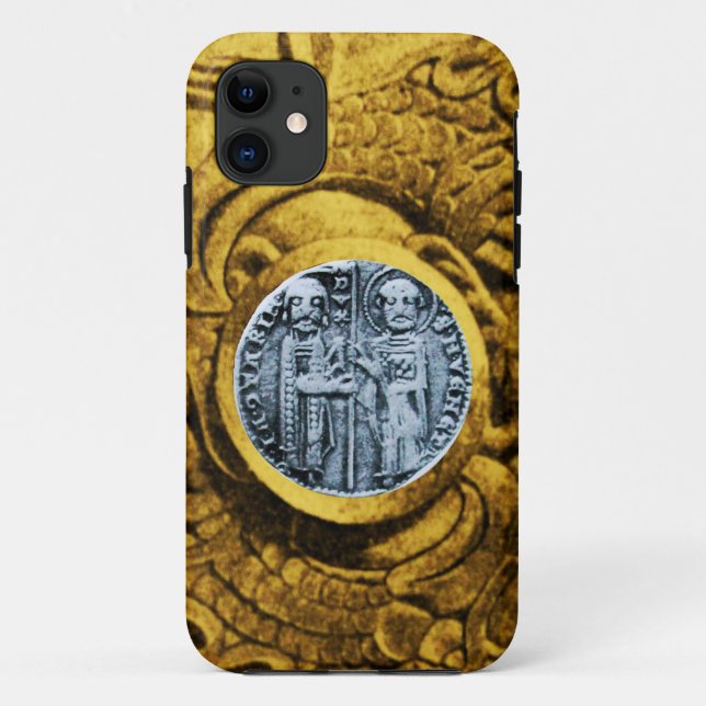 Capa Para iPhone 11 SELO DO MODELO KNIGHTS - amarelo (Verso)