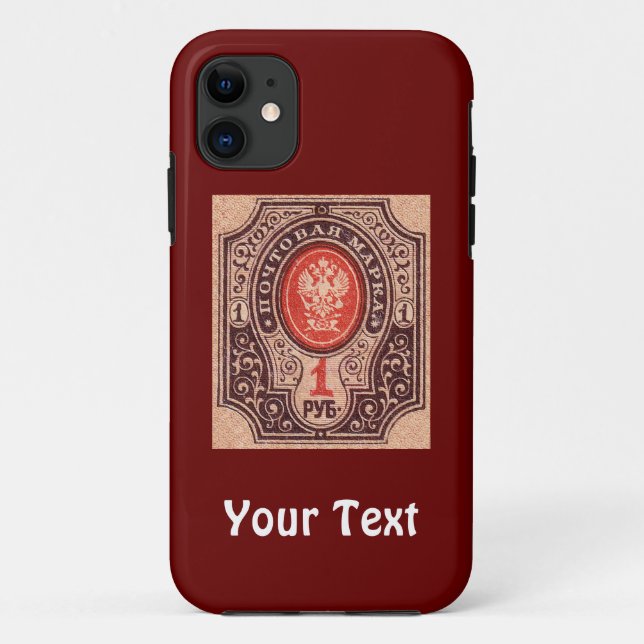Capa Para iPhone 11 Selo Postal da Rússia Czarista (Verso)