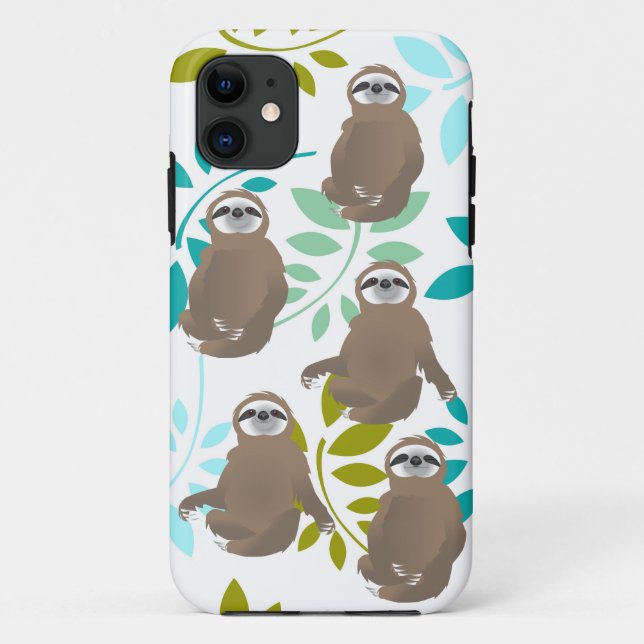 Capa Para iPhone 11 Selva Marrom Sentada Dormindo (Verso)