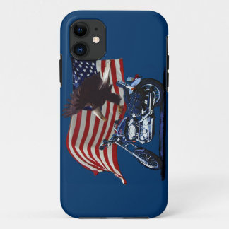 Capa Para iPhone 11 Selvagem e Livre - Águia Patriótica, Moto e Bandei