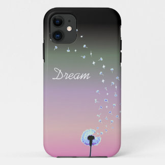 Capa Para iPhone 11 Sementes de Dandelion voando no vento - Pretas e R