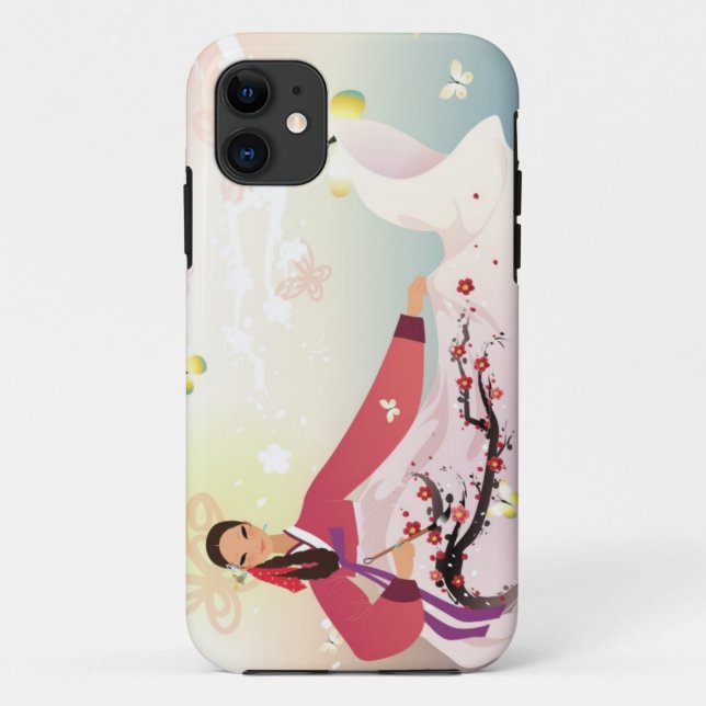 Capa Para iPhone 11 Senhora coreana em um hanbok (Verso)