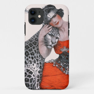 Capa Para iPhone 11 Senhora e leopardo
