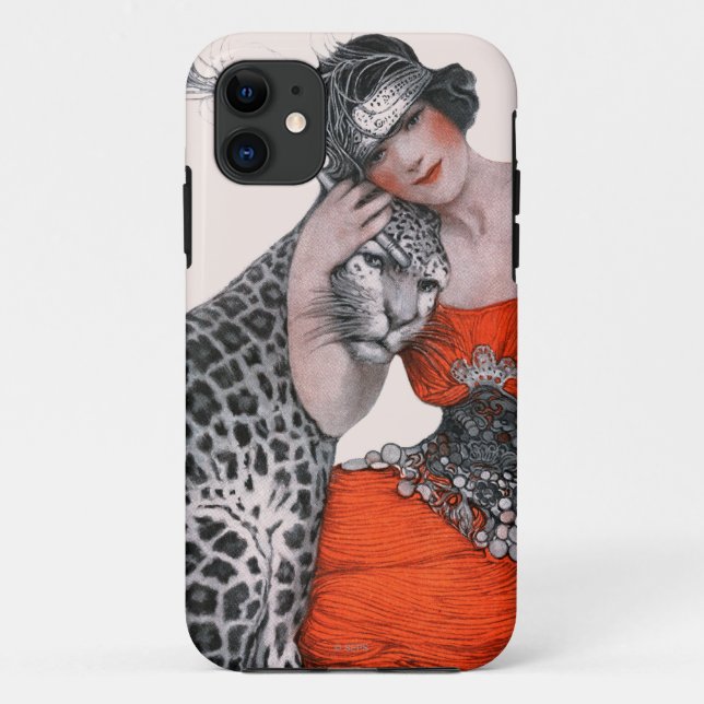Capa Para iPhone 11 Senhora e leopardo (Verso)
