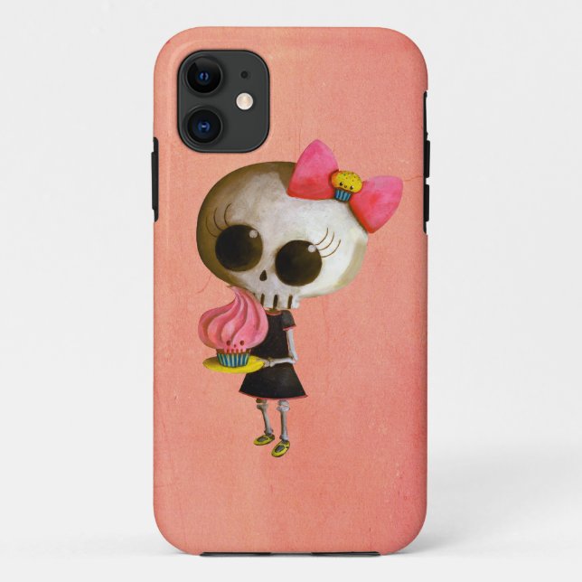 Capa Para iPhone 11 Senhorita pequena Morte com cupcake (Verso)