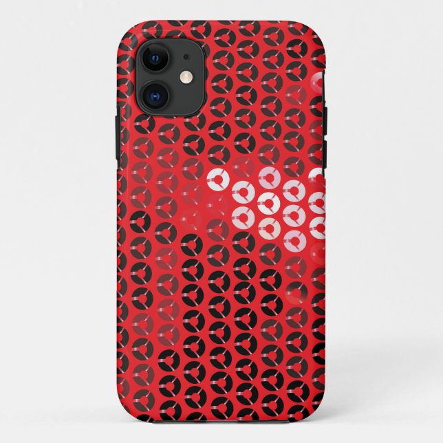 Capa Para iPhone 11 sequências vermelhas brilhantes (Verso)