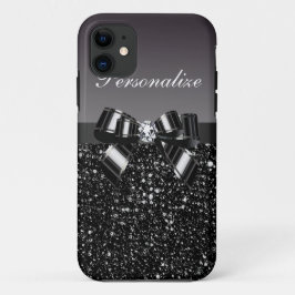 Capa Para iPhone 11 Sequins impressos, arco & diamante pretos &