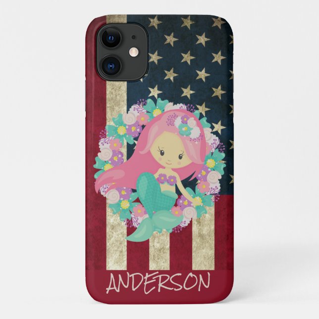 Capa Para iPhone 11 Sereia Americana Personalizada (Verso)