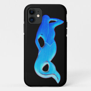 Capa Para iPhone 11 sereia azul na caixa preta