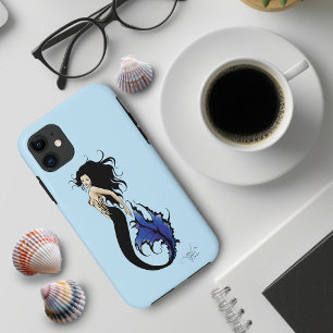 Capa Para iPhone 11 Sereia da Fantasia Elegante Tribal Azul
