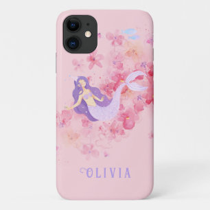 Capa Para iPhone 11 Sereia Fofa debaixo do mar para Meninas 