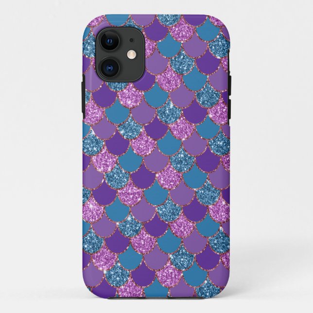 Capa Para iPhone 11 Sereia Glitter Design - Personalize seu (Verso)