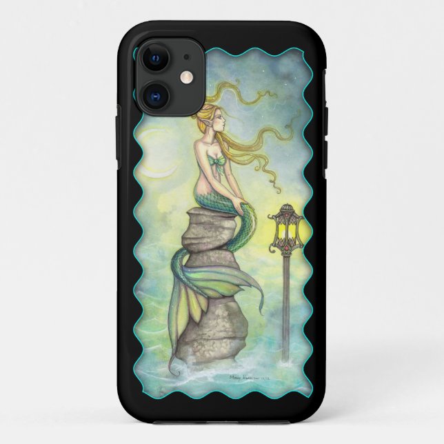Capa Para iPhone 11 Sereia Mística e Arte Fantástica Lanterna (Verso)