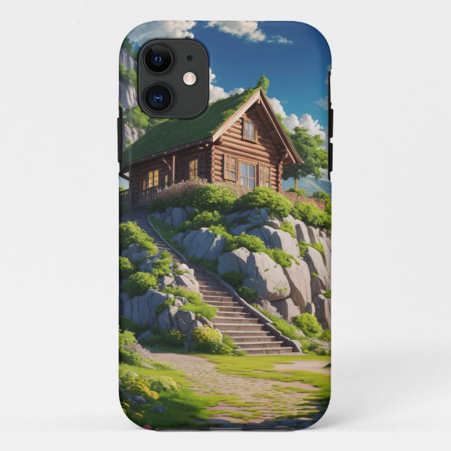 Capa Para iPhone 11 Serene Hilltop Retreat (Verso)