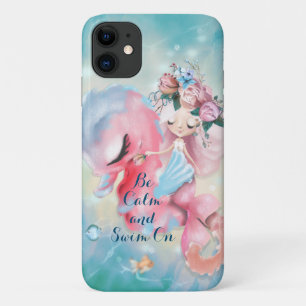 Capa Para iPhone 11 Serenidade Sereia - Mantenha calma e natação