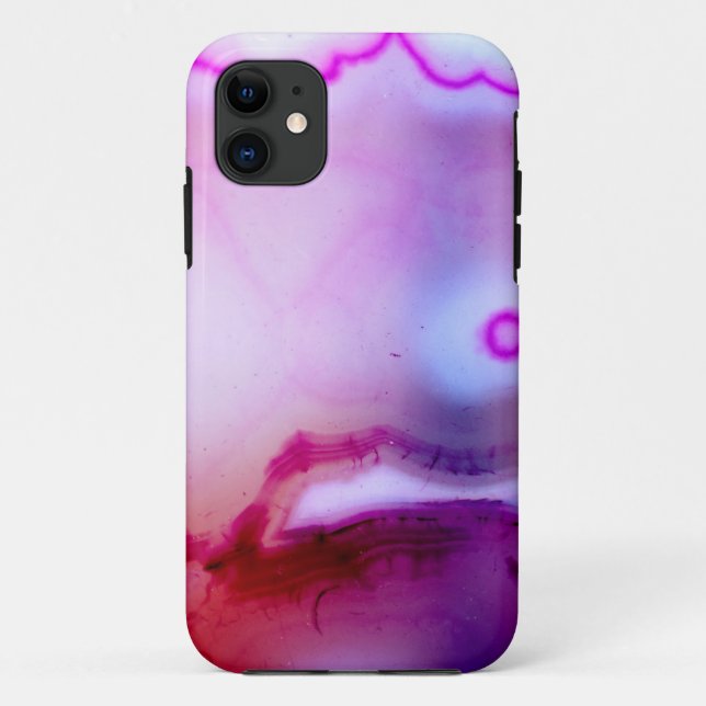 Capa Para iPhone 11 Série Gemstone - Agato Puro Com Quartz Branco C (Verso)