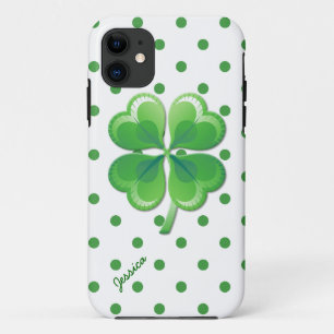 Capa Para iPhone 11 Shamrock e Bolinhas iPhone 5S Case