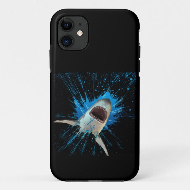 CAPA PARA iPhone 11 SHARK WATER ESLASH OCEAN (Verso)