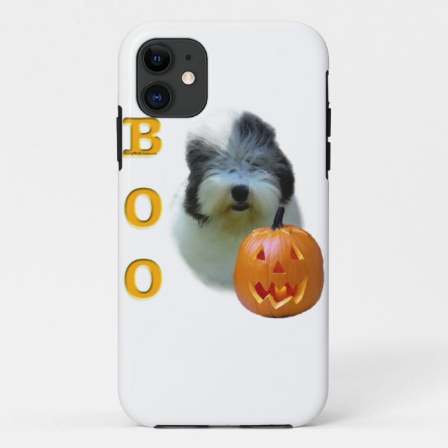 Capa Para iPhone 11 Sheepdog Halloween Boo (Verso)