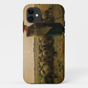 Capa Para iPhone 11 Shepherdess com seu rebanho, 1863