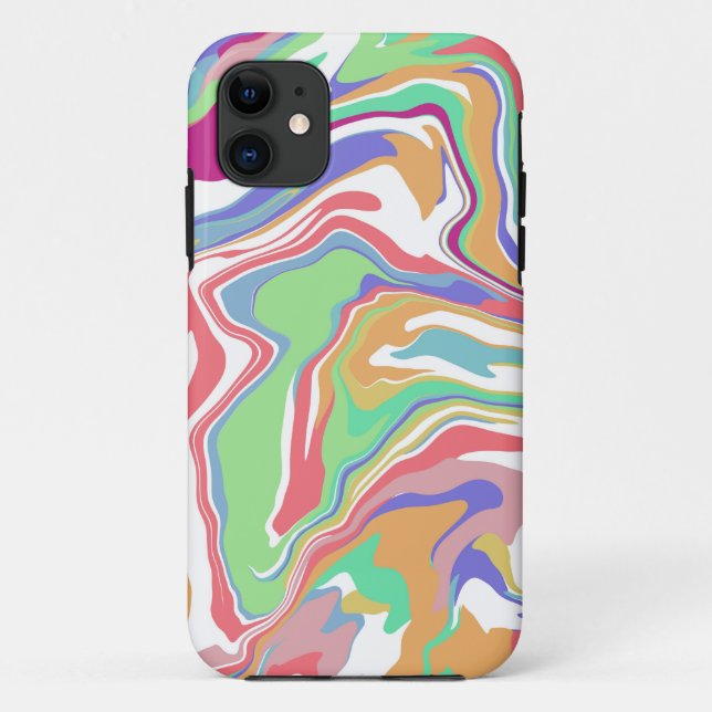 Capa Para iPhone 11 Sherbert Swirls (Verso)