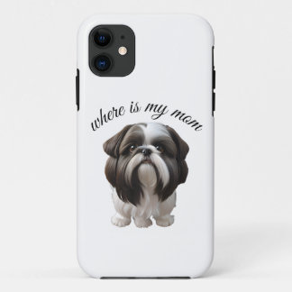 Capa Para iPhone 11 Shih Tzu - Onde Está Minha Mãe?