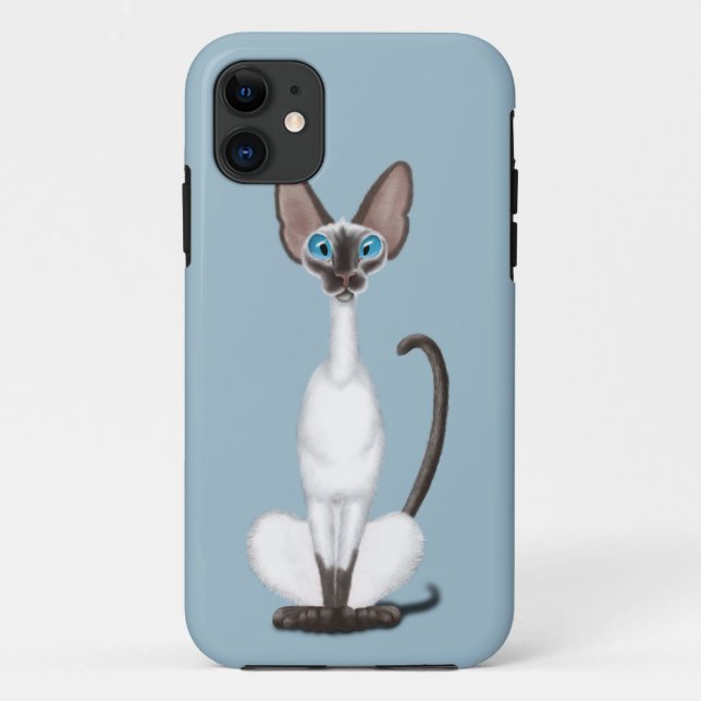 Capa Para iPhone 11 Siamese Cat (Verso)